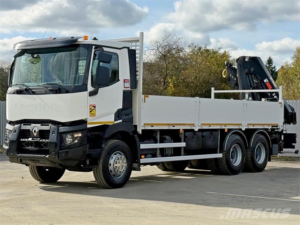 Renault C 380* HIAB X-HIDUO 188 B-3/FUNK*6x4 平板栏板货车