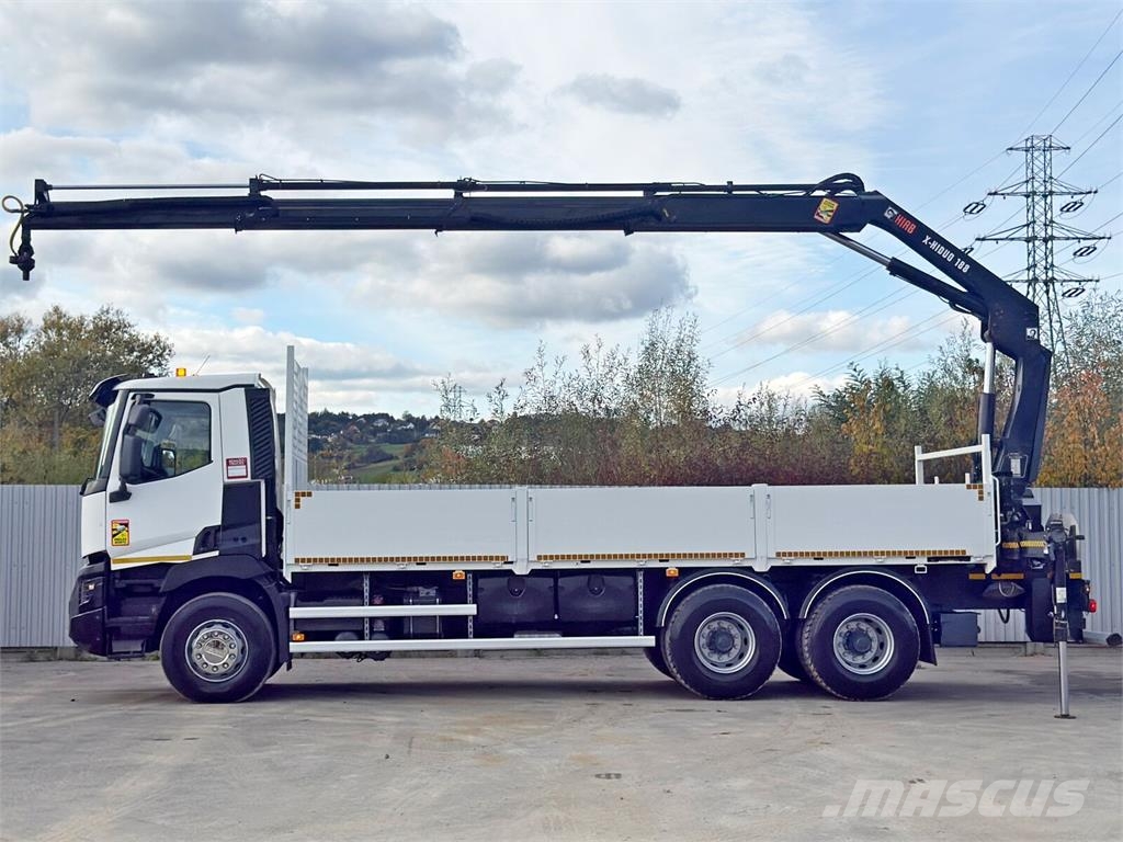 Renault C 380* HIAB X-HIDUO 188 B-3/FUNK*6x4 平板栏板货车