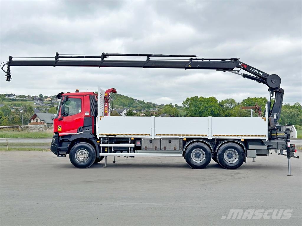 Renault C 400 *HIAB X - HIDUO 188 ES - 4 + FUNK * 6x4 平板栏板货车