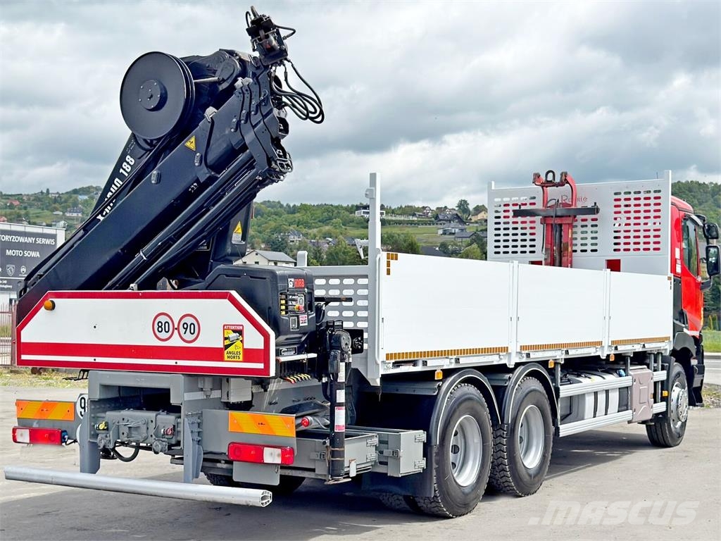 Renault C 400 *HIAB X - HIDUO 188 ES - 4 + FUNK * 6x4 平板栏板货车