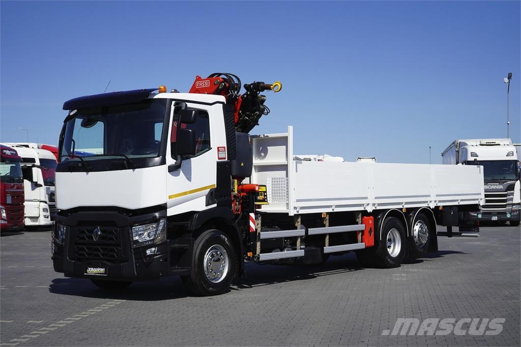 Renault C 430 / 6 X 2 / E 6 / SKRZYNIOWY + HDS / FASSI F 1 平板栏板货车