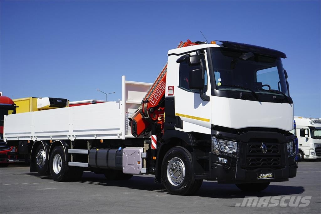 Renault C 430 / 6 X 2 / E 6 / SKRZYNIOWY + HDS / FASSI F 1 平板栏板货车