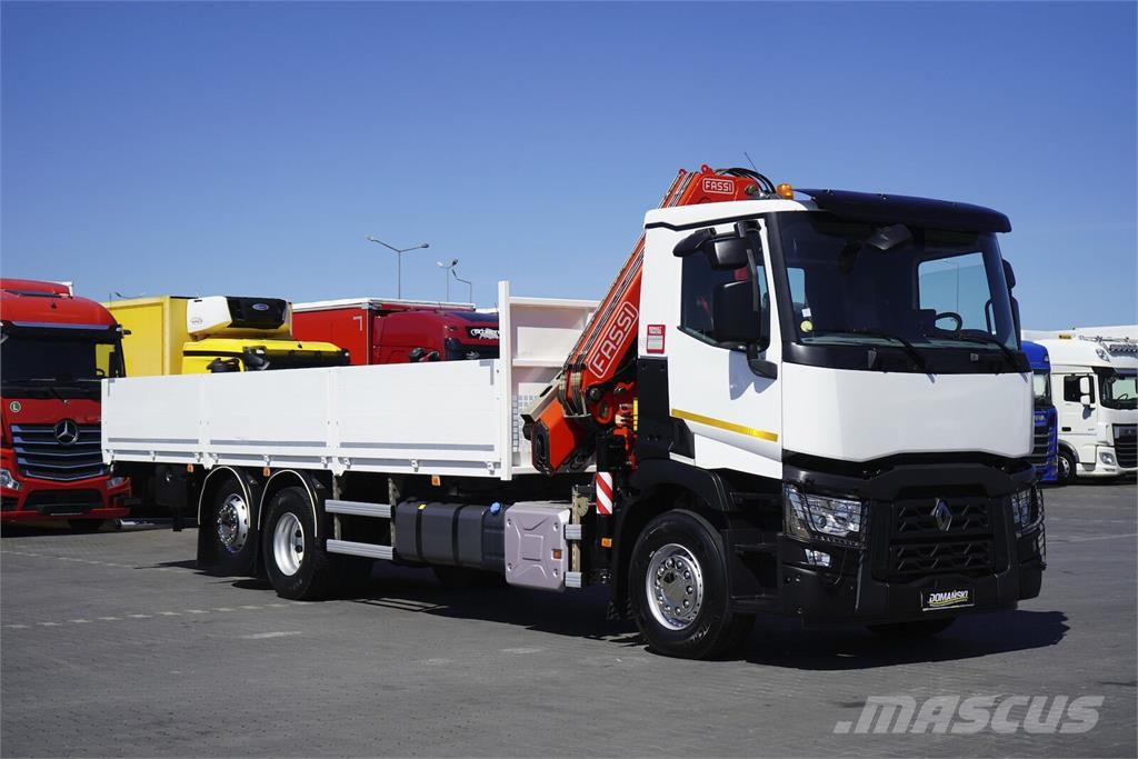 Renault C 430 / 6 X 2 / E 6 / SKRZYNIOWY + HDS / FASSI F 1 平板栏板货车