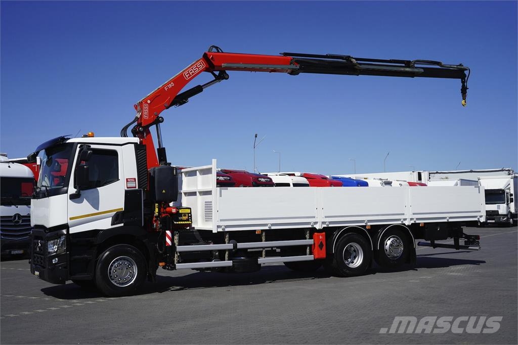 Renault C 430 / 6 X 2 / E 6 / SKRZYNIOWY + HDS / FASSI F 1 平板栏板货车