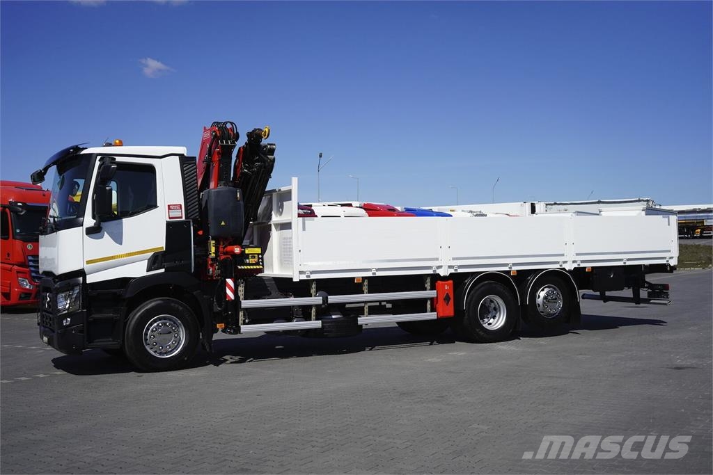 Renault C 430 / 6 X 2 / E 6 / SKRZYNIOWY + HDS / FASSI F 1 平板栏板货车