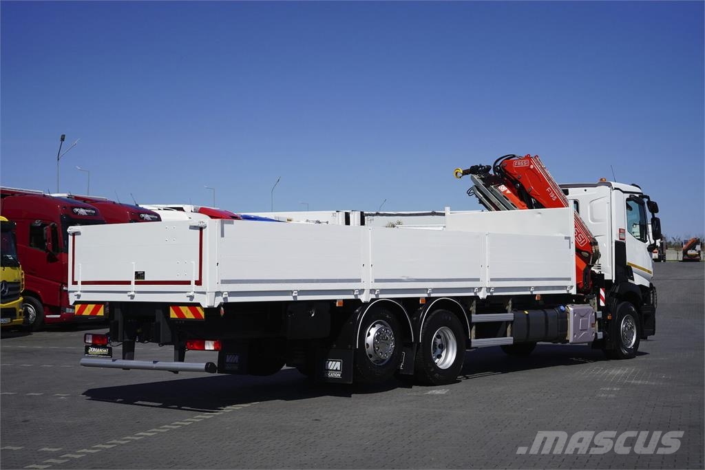 Renault C 430 / 6 X 2 / E 6 / SKRZYNIOWY + HDS / FASSI F 1 平板栏板货车