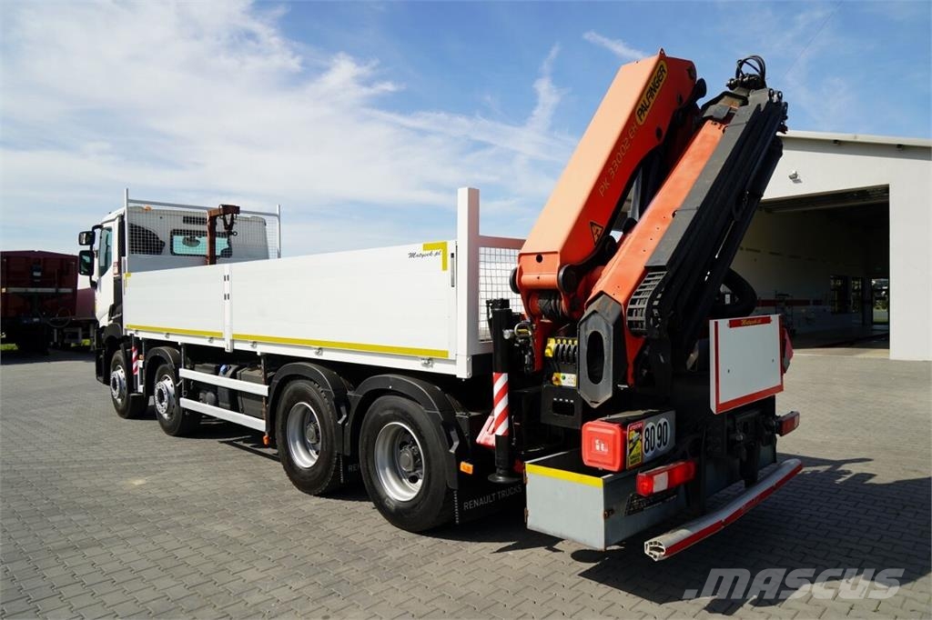 Renault C 430 / 8x4 / SKRZYNIOWY 7 M + HDS PALFINGER 33002 平板栏板货车
