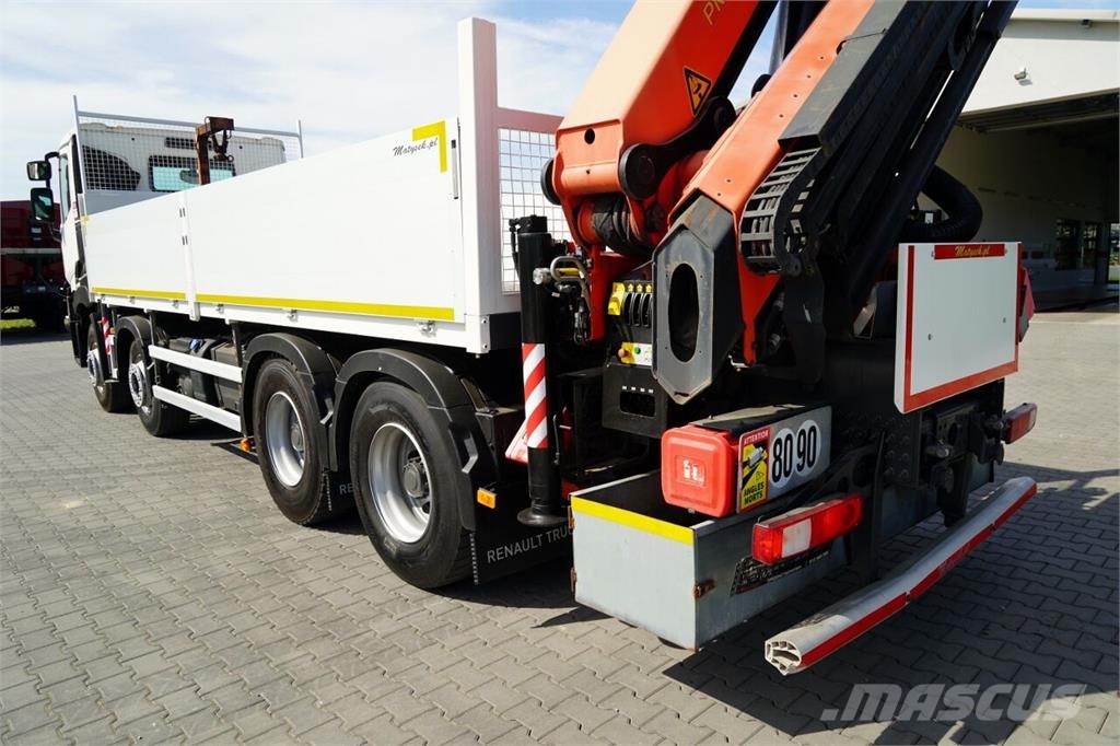 Renault C 430 / 8x4 / SKRZYNIOWY 7 M + HDS PALFINGER 33002 平板栏板货车