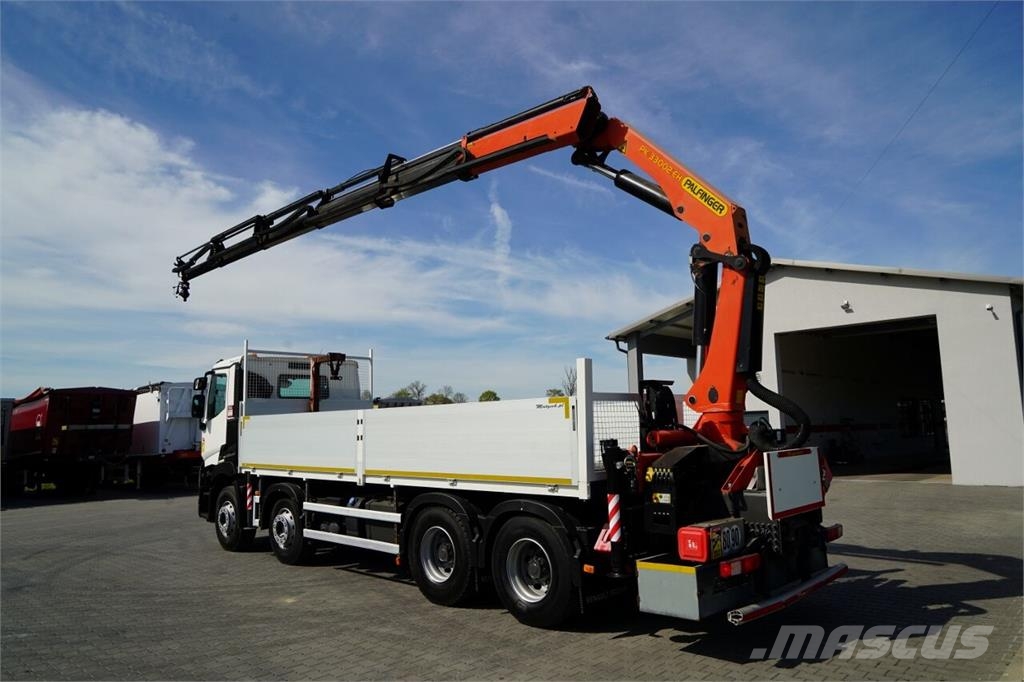 Renault C 430 / 8x4 / SKRZYNIOWY 7 M + HDS PALFINGER 33002 平板栏板货车