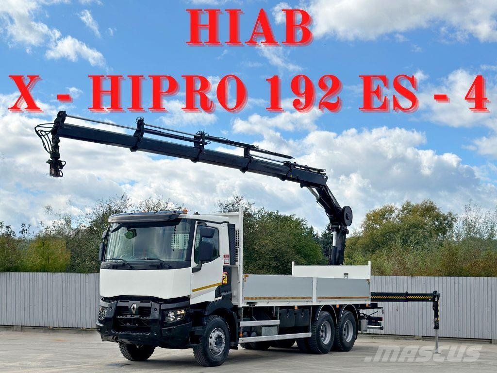 Renault C 430 *HIAB X - HIPRO 192 ES -4 + FUNK* 6x4 平板栏板货车