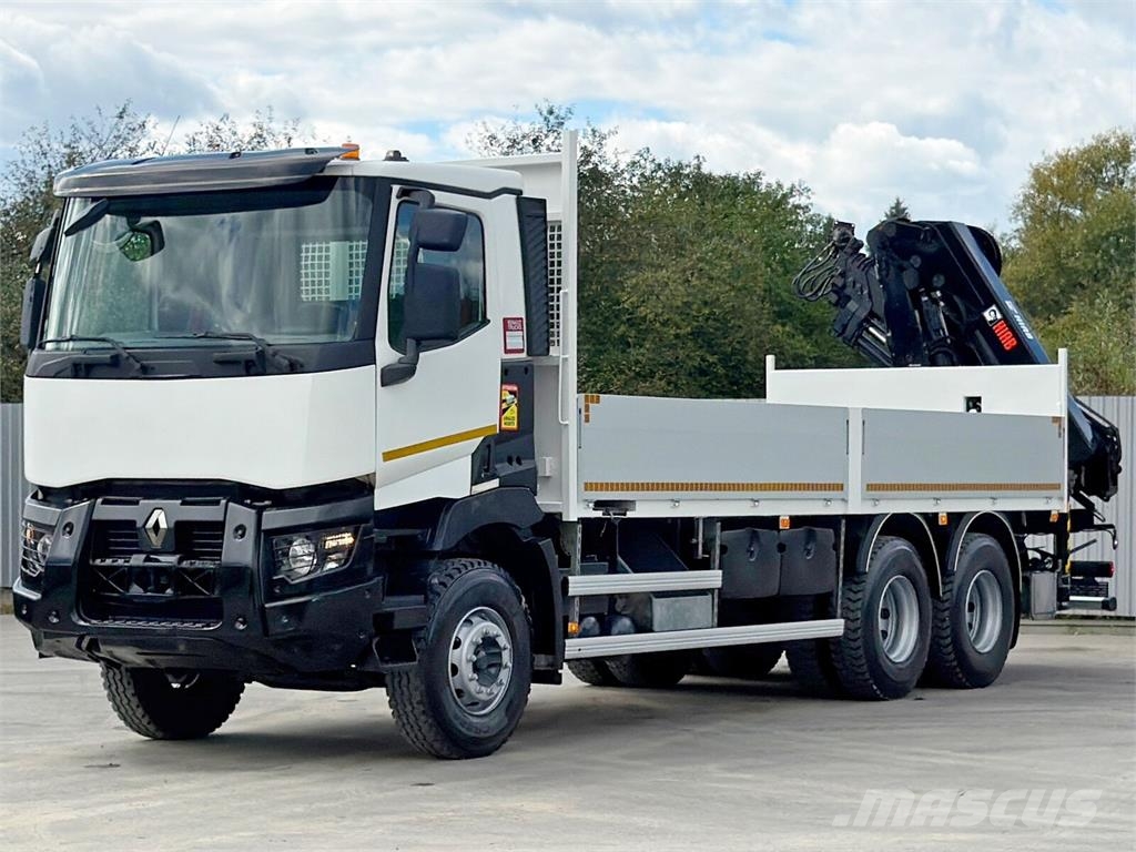 Renault C 430 *HIAB X - HIPRO 192 ES -4 + FUNK* 6x4 平板栏板货车