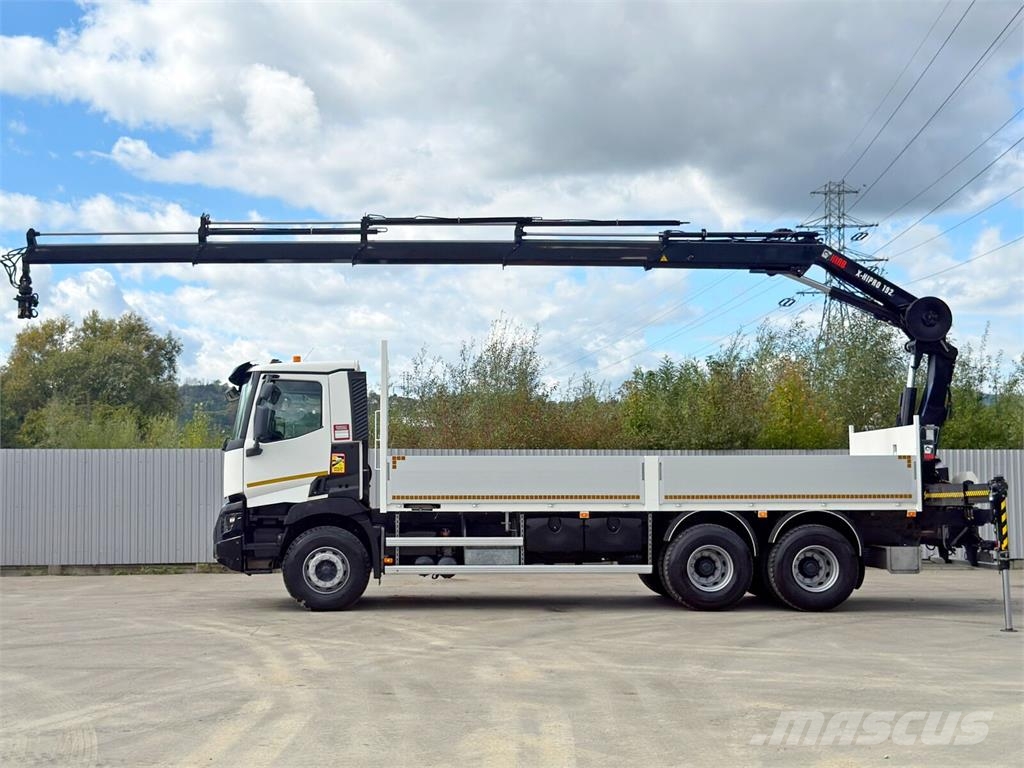 Renault C 430 *HIAB X - HIPRO 192 ES -4 + FUNK* 6x4 平板栏板货车