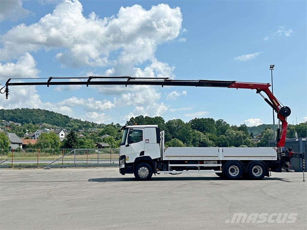 Renault C 460 * HMF 1510 K6 + FUNK * 6x4 平板栏板货车