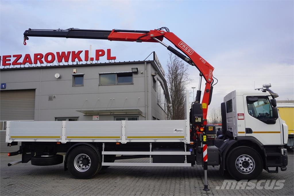Renault C280 DTI 8 / FASSI crane F135A.22 / range 8 m / Fl Camiones de cama baja