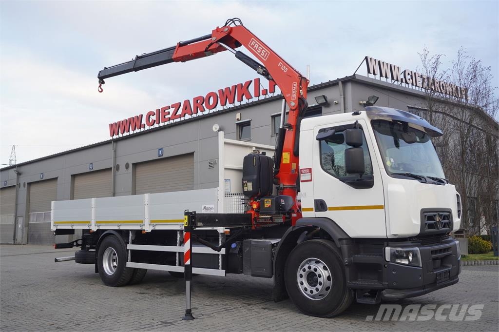 Renault C280 DTI 8 / FASSI crane F135A.22 / range 8 m / Fl Camiones de cama baja