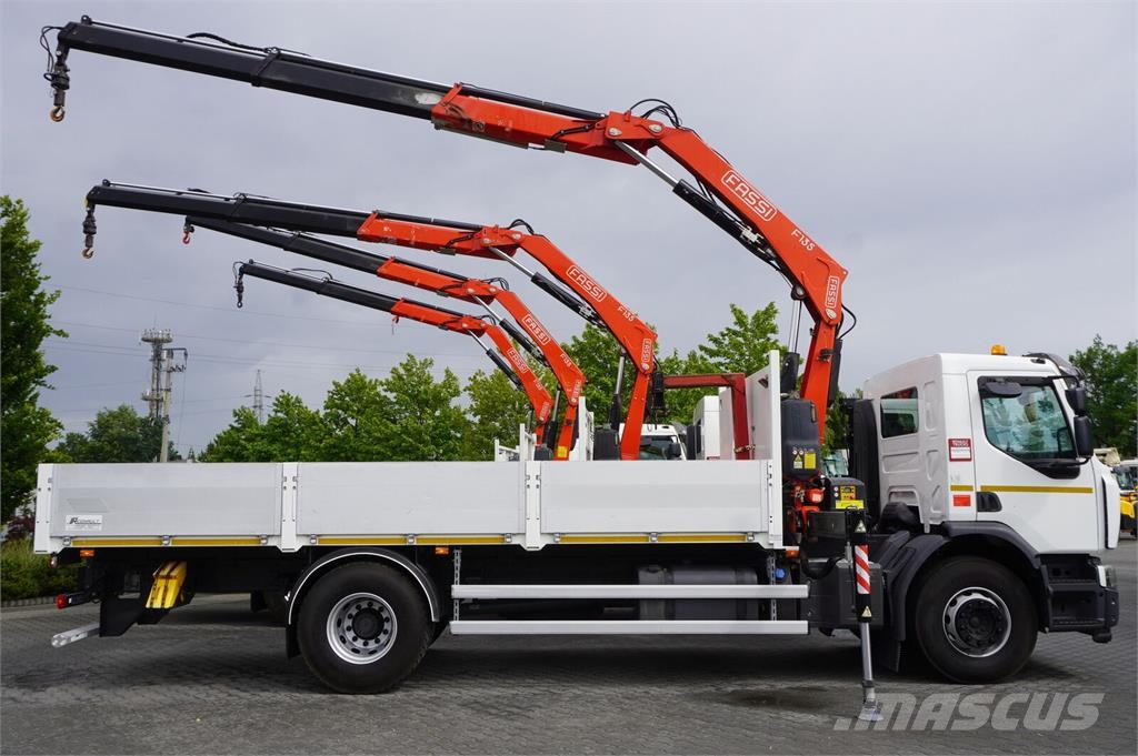 Renault C280 DTI 8 / FASSI crane F135A.22 / range 8 m / Fl Camiones de cama baja