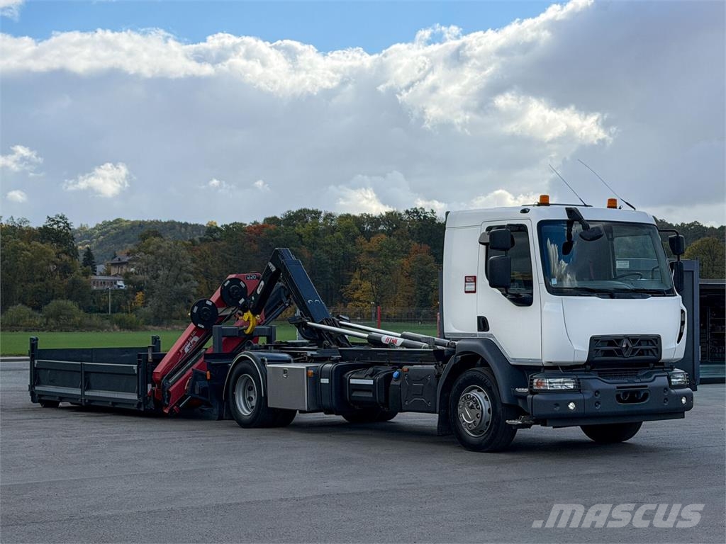Renault D 18 * ABROLLKIPPER + HMF 1220 K-R * TOP! Camiones elevadores de gancho