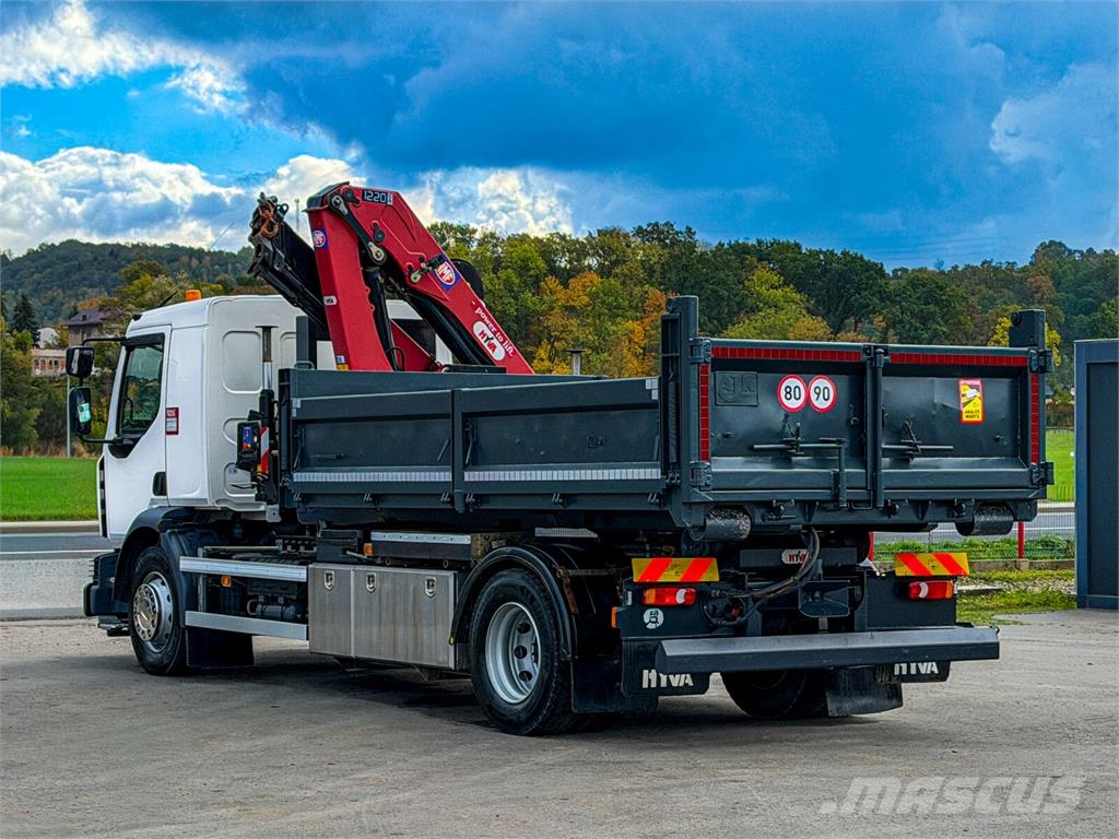 Renault D 18 * ABROLLKIPPER + HMF 1220 K-R * TOP! Camiones elevadores de gancho