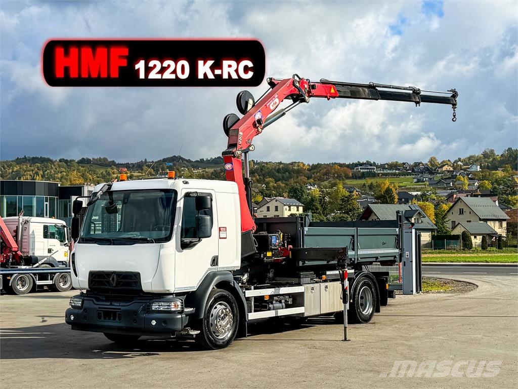 Renault D 18 * ABROLLKIPPER + HMF 1220 K-R * TOP! Camiones elevadores de gancho