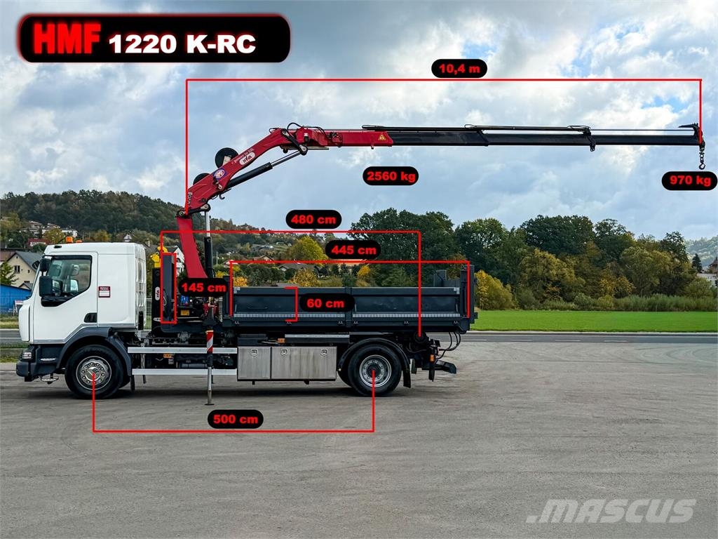 Renault D 18 * ABROLLKIPPER + HMF 1220 K-R * TOP! Camiones elevadores de gancho