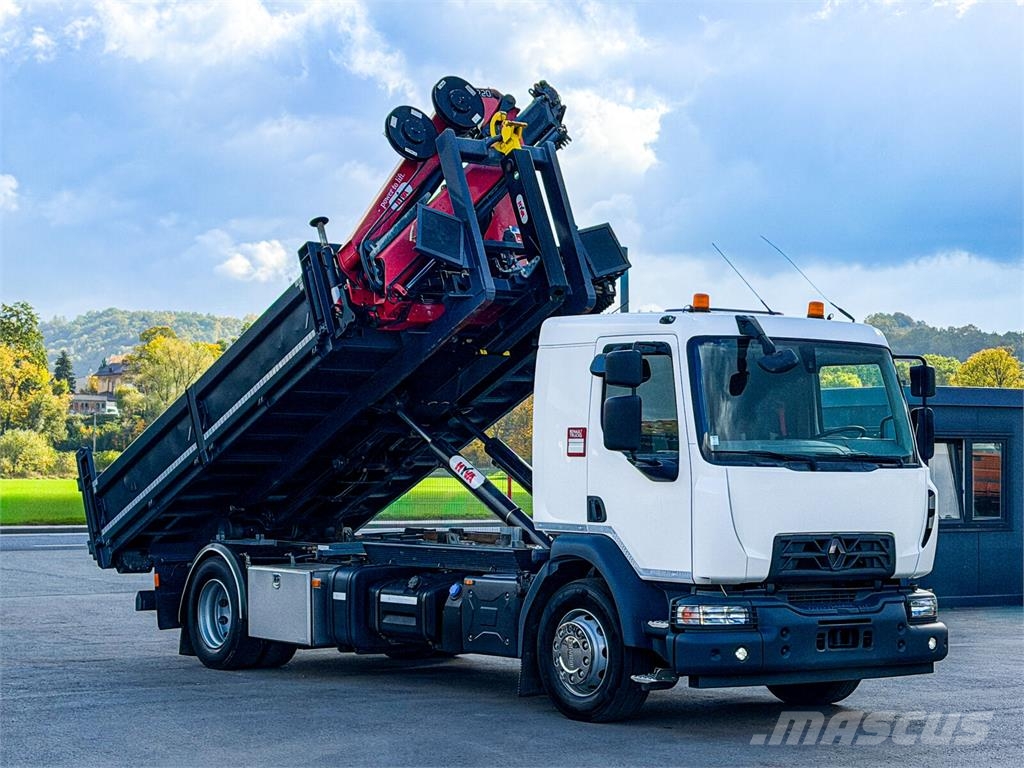 Renault D 18 * ABROLLKIPPER + HMF 1220 K-R * TOP! Camiones elevadores de gancho