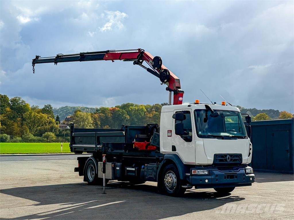 Renault D 18 * ABROLLKIPPER + HMF 1220 K-R * TOP! Camiones elevadores de gancho
