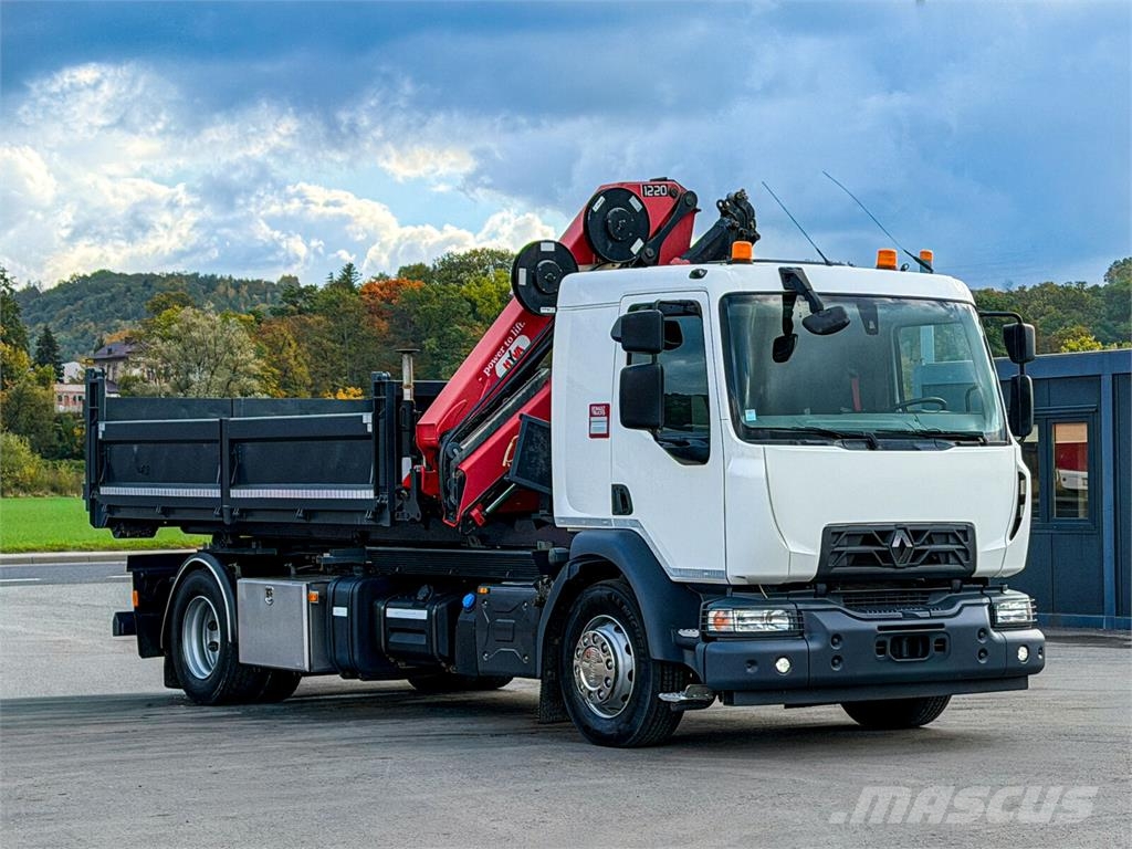 Renault D 18 * ABROLLKIPPER + HMF 1220 K-R * TOP! Camiones elevadores de gancho