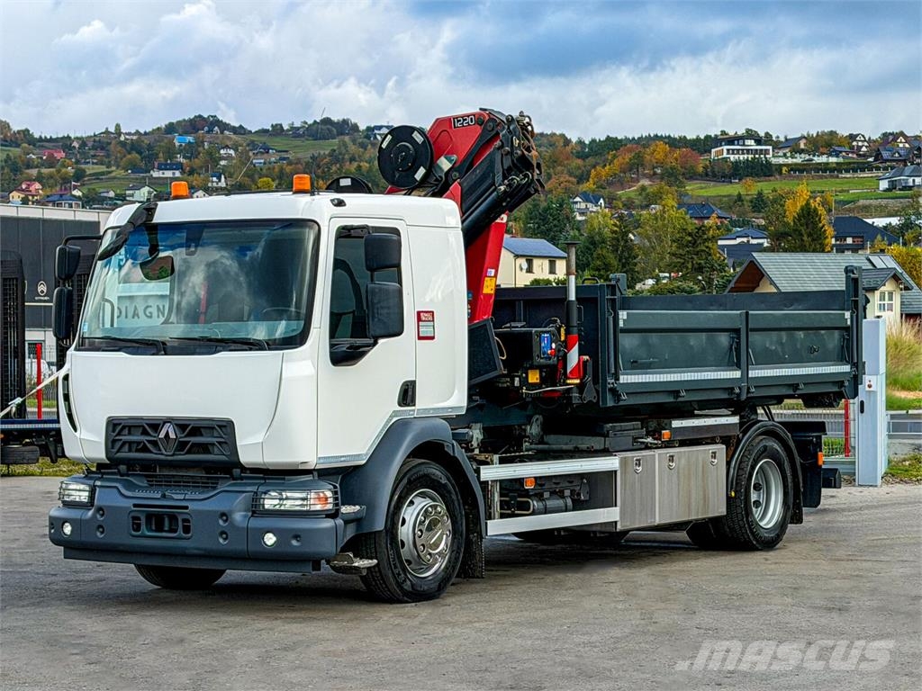 Renault D 18 * ABROLLKIPPER + HMF 1220 K-R * TOP! Camiones elevadores de gancho