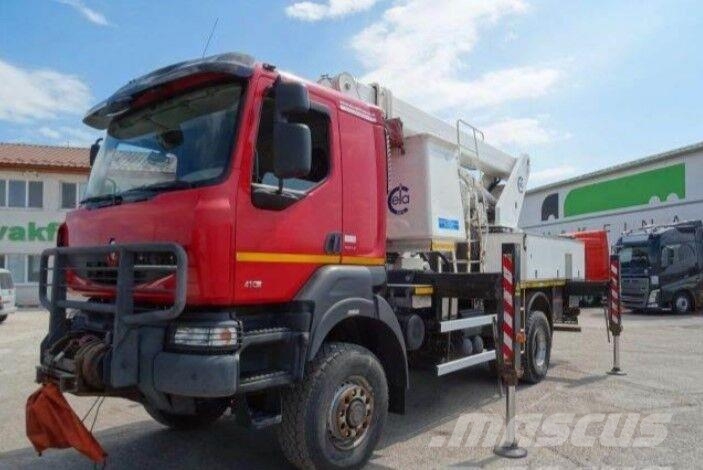 Renault KERAX 410.19 4x4 Emelőkosaras Cela 17m Ant vilkikų montuojamos kėlimo platformos