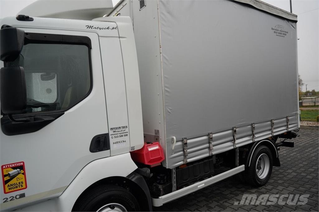 Renault MIDLUM 220 DXI / FIRANKA - 3,7 M / SOLÓWKA / WINDA Kamioni sa ceradom