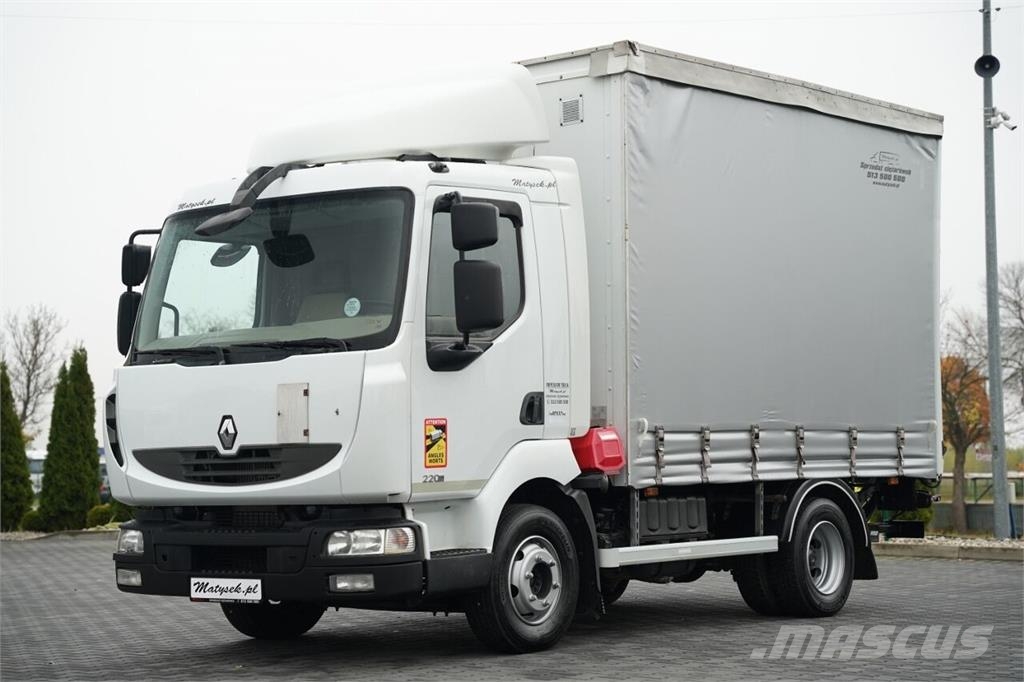 Renault MIDLUM 220 DXI / FIRANKA - 3,7 M / SOLÓWKA / WINDA Kamioni sa ceradom