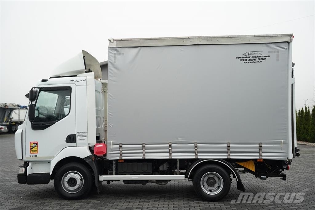 Renault MIDLUM 220 DXI / FIRANKA - 3,7 M / SOLÓWKA / WINDA Kamioni sa ceradom