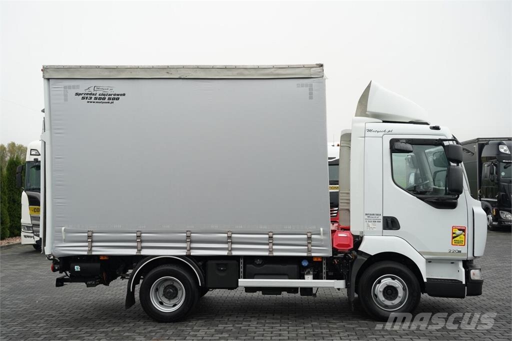 Renault MIDLUM 220 DXI / FIRANKA - 3,7 M / SOLÓWKA / WINDA Kamioni sa ceradom