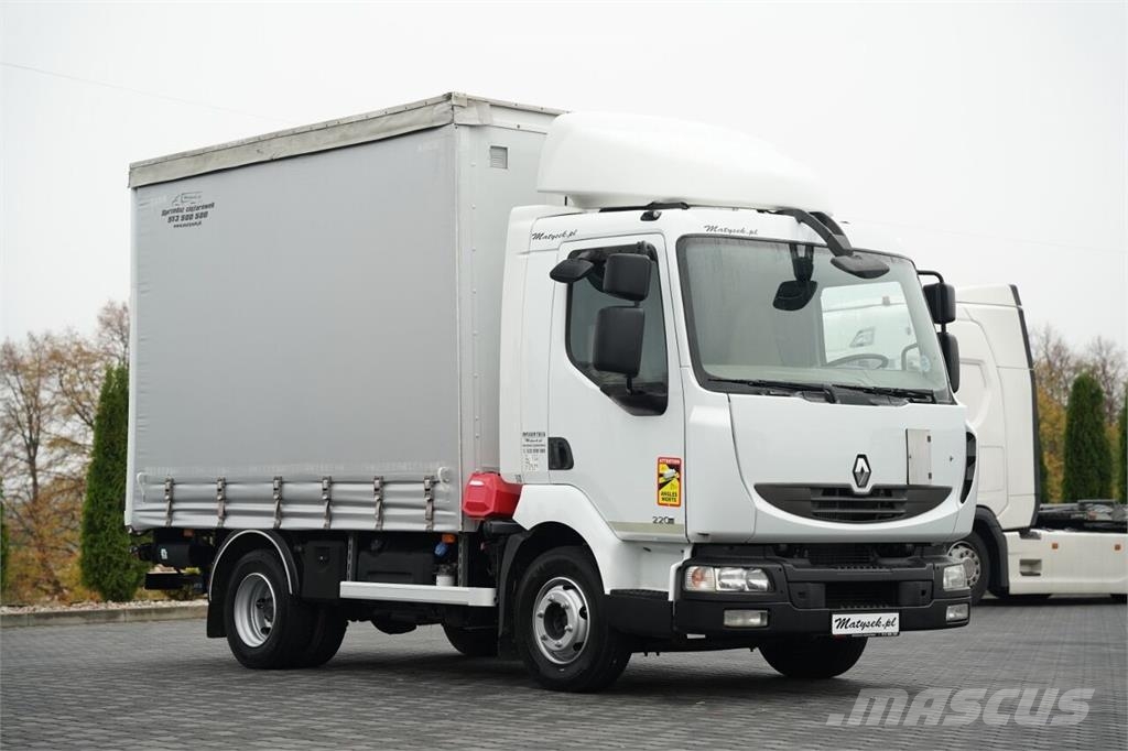 Renault MIDLUM 220 DXI / FIRANKA - 3,7 M / SOLÓWKA / WINDA Kamioni sa ceradom