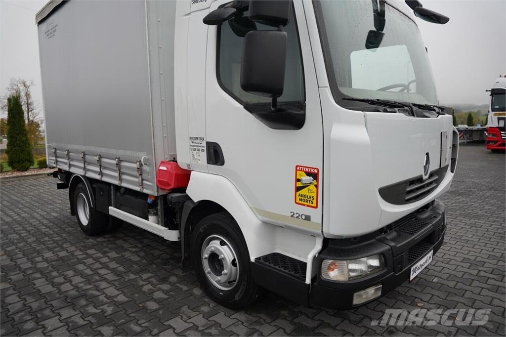 Renault MIDLUM 220 DXI / FIRANKA - 3,7 M / SOLÓWKA / WINDA Kamioni sa ceradom