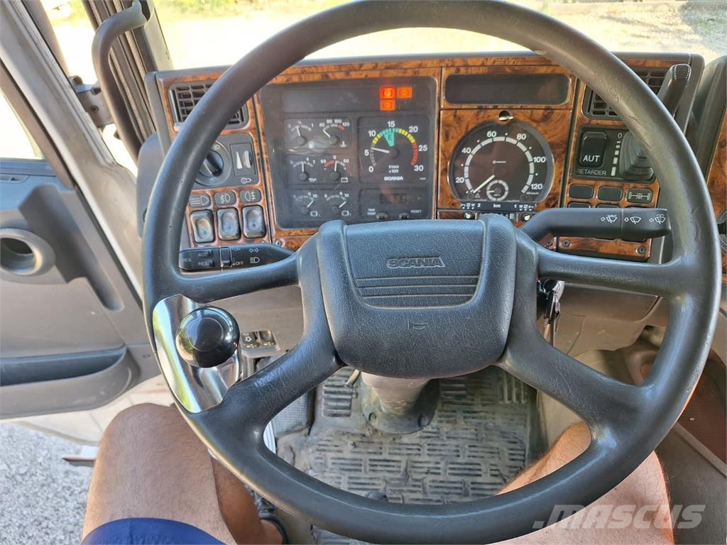 Scania 124 L 400/ Pritsche-HIAB 102 Crane Camiones plataforma