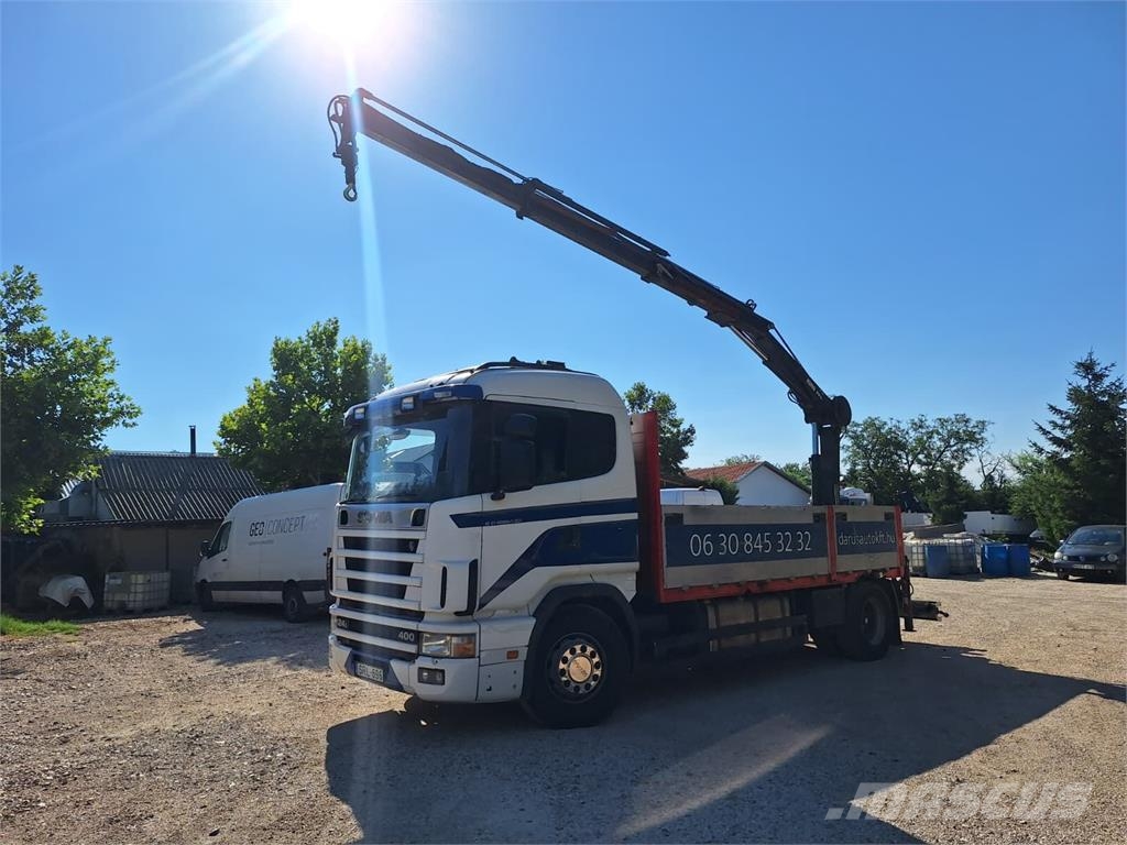 Scania 124 L 400/ Pritsche-HIAB 102 Crane Camiones plataforma