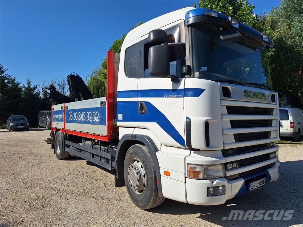 Scania 124 L 400/ Pritsche-HIAB 102 Crane Camiones plataforma