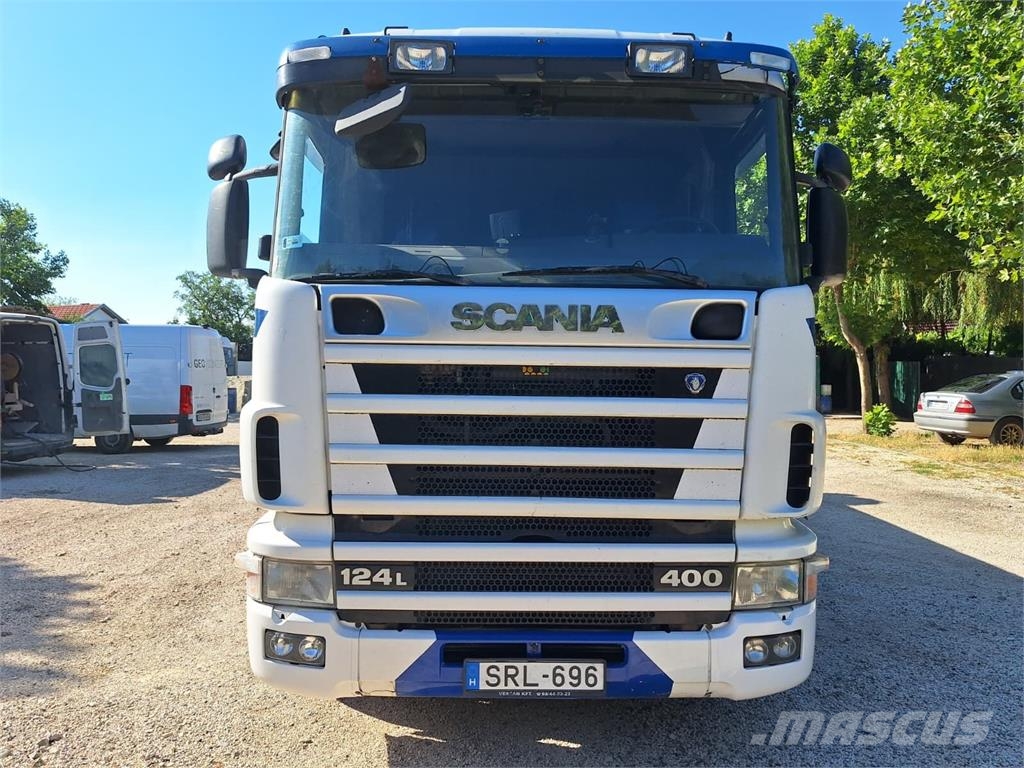 Scania 124 L 400/ Pritsche-HIAB 102 Crane Camiones plataforma