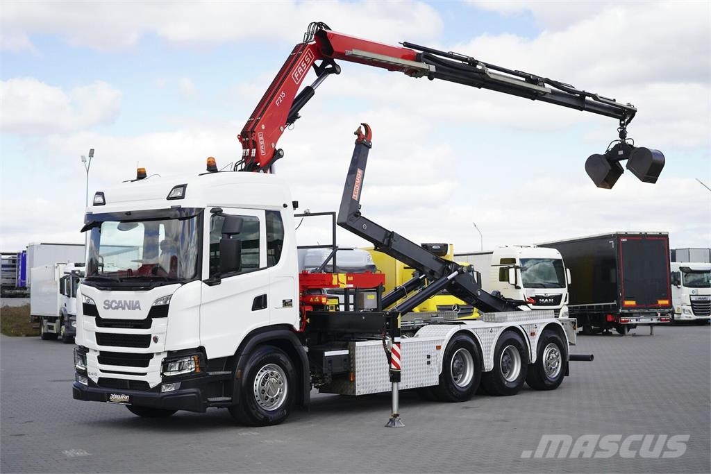 Scania G 410 / E 6 / 8 X 4 / HDS + HAKOWIEC / TRIDEM / CN Camiones polibrazo