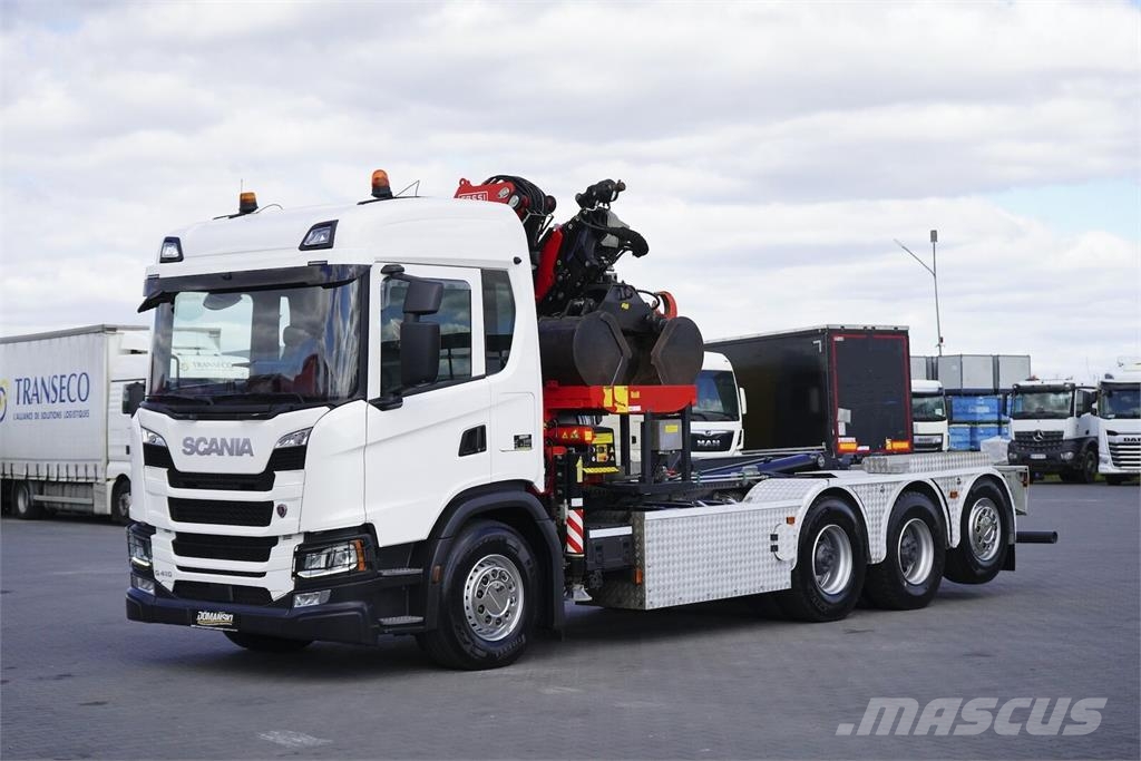 Scania G 410 / E 6 / 8 X 4 / HDS + HAKOWIEC / TRIDEM / CN Camiones polibrazo