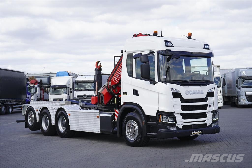 Scania G 410 / E 6 / 8 X 4 / HDS + HAKOWIEC / TRIDEM / CN Camiones polibrazo