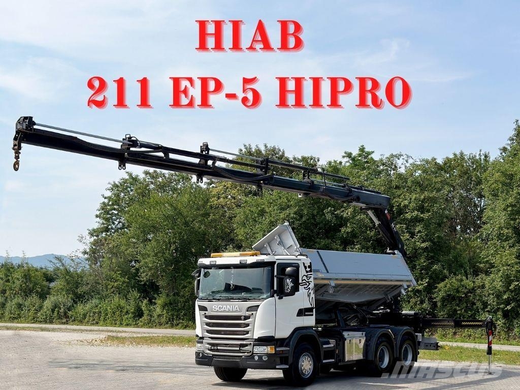 Scania G 410 * Kipper 5,20 m + KRAN/FUNK * 6x4 * TOP 덤프 트럭