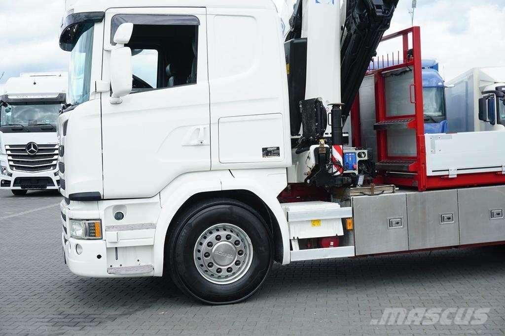 Scania G 490 / 6 X 2 / SKRZYNIOWY + HDS / HMF 3220 K7 / W 平板式/側卸式卡車