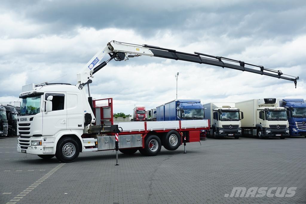 Scania G 490 / 6 X 2 / SKRZYNIOWY + HDS / HMF 3220 K7 / W 平板式/側卸式卡車