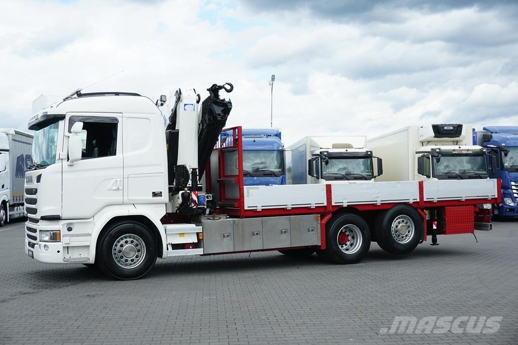 Scania G 490 / 6 X 2 / SKRZYNIOWY + HDS / HMF 3220 K7 / W 平板式/側卸式卡車