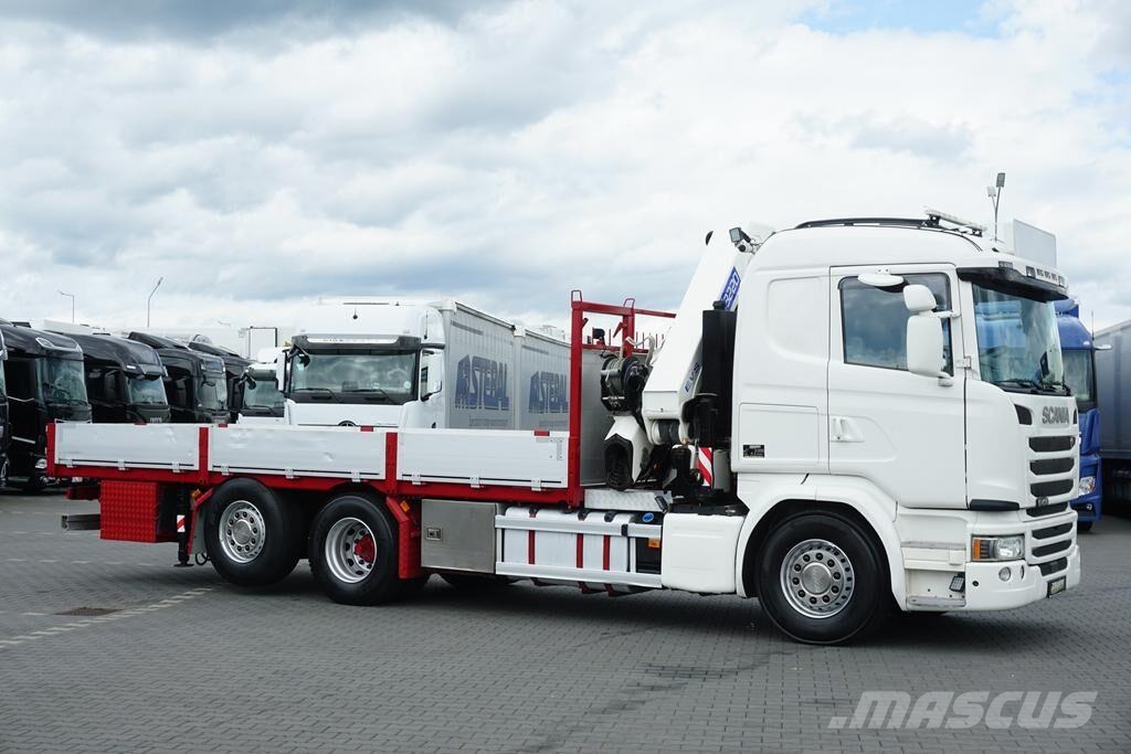 Scania G 490 / 6 X 2 / SKRZYNIOWY + HDS / HMF 3220 K7 / W 平板式/側卸式卡車