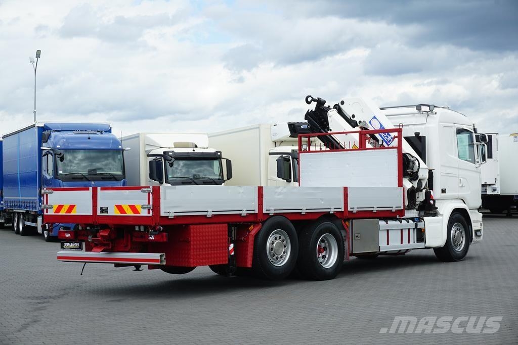 Scania G 490 / 6 X 2 / SKRZYNIOWY + HDS / HMF 3220 K7 / W 平板式/側卸式卡車