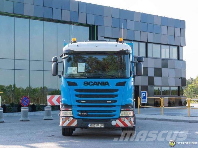 Scania G450 6x4 PALFINGER PK 42002 SH Fly Jib Crane 平板式/側卸式卡車