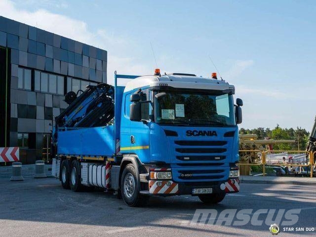 Scania G450 6x4 PALFINGER PK 42002 SH Fly Jib Crane 平板式/側卸式卡車